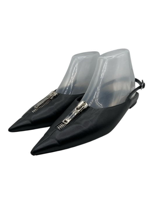 Stella McCartney Shoe Size 38.5 Black Faux Leather Pointed Toe Slingback Flats Black / 38.5