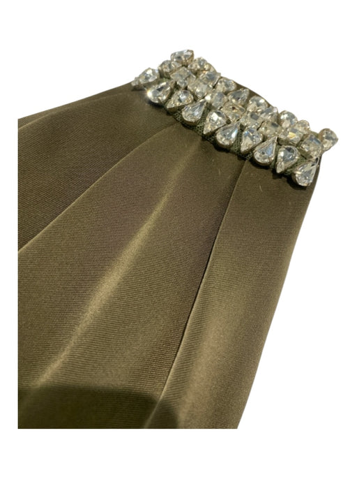 Sachin & Babi Size 6 Brown Polyester One Shoulder Side Zip Side Drape Gown Brown / 6