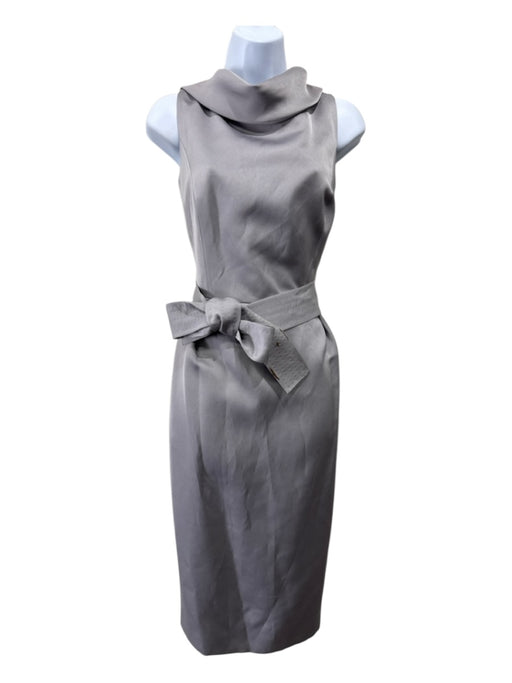 Escada Size 36 Gray Triacetate Blend Sleeveless Boat Neck Princess Seams Dress Gray / 36