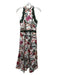 Anthropologie Size 6 Hunter Green, White & Multi Viscose Sleeveless Floral Dress Hunter Green, White & Multi / 6