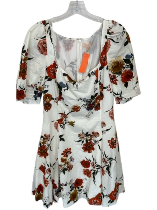Brock Collection Size 8 floral Cotton Mini Raw Hem Bubble Sleeve Dress floral / 8