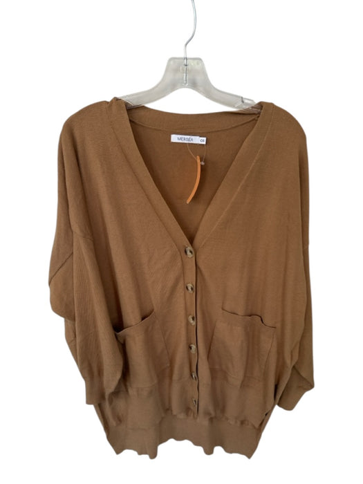 Mersea Size One Size Brown Viscose Blend Button Up Pockets Long Sleeve Cardigan Brown / One Size