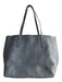 Coach Gray Leather Tote Shoulder Bag Logo accent Purse Gray / Medium