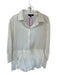Lulus Size S White Cotton Button Down Long Sleeve Collar Bubble Skirt Dress White / S