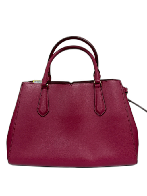 Kate Spade Burgundy Red Leather Open Top Removable Strap Top Handle Bag Burgundy Red