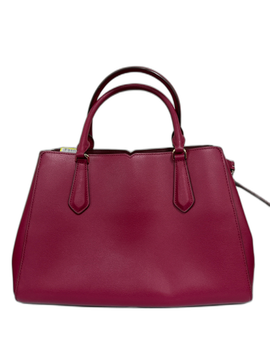 Kate Spade Burgundy Red Leather Open Top Removable Strap Top Handle Bag Burgundy Red
