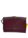 Kate Spade Maroon Brown Leather Flap Magnetic Snap Closure Removable Strap Bag Maroon Brown