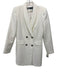 Zara Size L White Polyester Blend Long Sleeve Double Breasted Button Front Dress White / L
