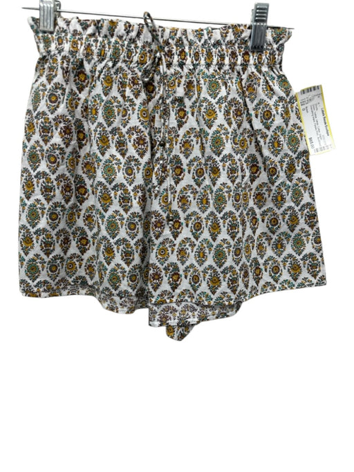 Boteh Size 0 Green, Yellow, White Cotton Elastic Drawstring Waist Shorts Green, Yellow, White / 0