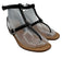 Prada Shoe Size 37 Black Leather Silver Hardware Ankle Buckle Flat Sandals Black / 37