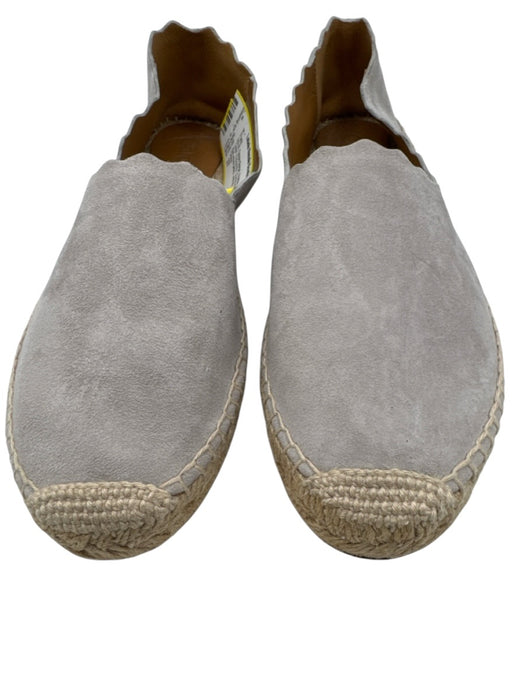 Chloe Shoe Size 37 Taupe Beige Suede Scallop Detail Espadrille Flats Taupe Beige / 37