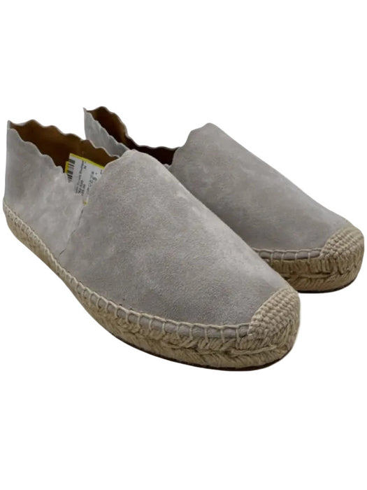 Chloe Shoe Size 37 Taupe Beige Suede Scallop Detail Espadrille Flats Taupe Beige / 37
