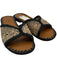 Carrie Forbes Shoe Size 38 Black & Beige Raffia Mule Slide Woven Sandals Black & Beige / 38