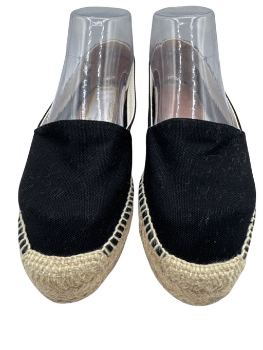 Castaner Shoe Size 37 Black & Beige Canvas Espadrille Slip On Flats Black & Beige / 37