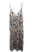 Borgo De Nor Size 10 White & Multi Cotton & Silk Spaghetti Strap V Neck Dress White & Multi / 10