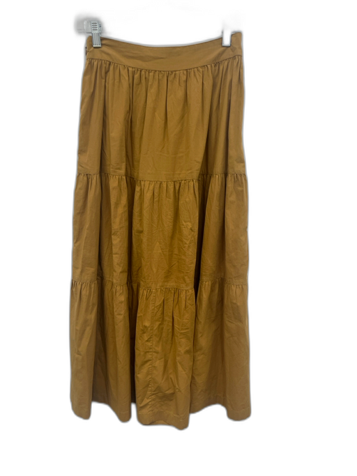 Doen Size Small Khaki Tan Cotton Tiered Maxi Skirt Khaki Tan / Small