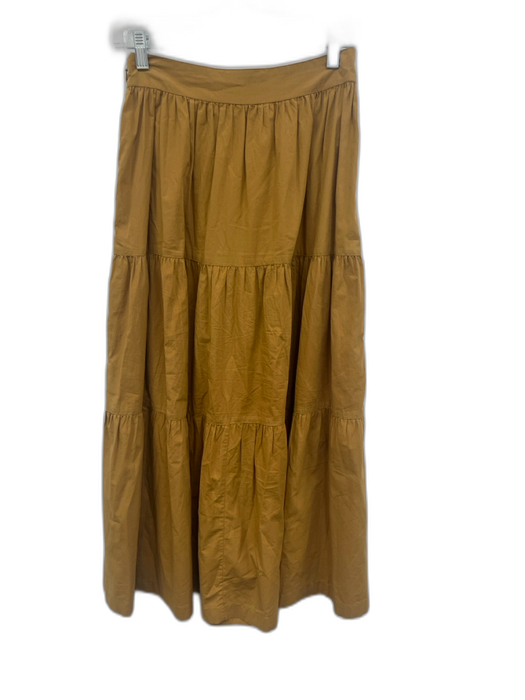 Doen Size Small Khaki Tan Cotton Tiered Maxi Skirt Khaki Tan / Small