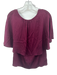 Milly Size Small Burgundy Silk Blend Short flutter sleeve Gathered V Neck Top Burgundy / Small
