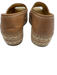 Prada Shoe Size 37 Beige & Gold Leather Upper Peep Toe Logo Embossed Espadrille Beige & Gold / 37