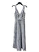 Monique Lhuillier Size 2 Ice Gray & Silver Polyester Blend V Neck Floral Gown Ice Gray & Silver / 2