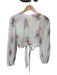 Loveshackfancy Size S White & Purple Cotton Long Balloon Sleeve Eyelet Top White & Purple / S