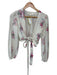 Loveshackfancy Size S White & Purple Cotton Long Balloon Sleeve Eyelet Top White & Purple / S