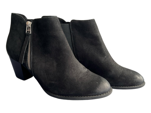 Vionic Shoe Size 8.5 Black Leather Upper Suede Round Toe Zipper Ankle Boot Boots Black / 8.5