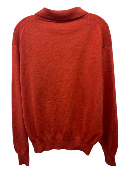 Peter Millar Size XL Orange Cashmere Solid Polo Men's Sweater XL