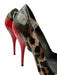 Versace Shoe Size 38 Brown & Red Pony Hair Pointed Toe Leopard Patent Pumps Brown & Red / 38