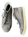 P448 Shoe Size 43 Gray Leather High Top Side Zip Athletic Men's Sneakers 43