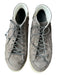 P448 Shoe Size 43 Gray Leather High Top Side Zip Athletic Men's Sneakers 43