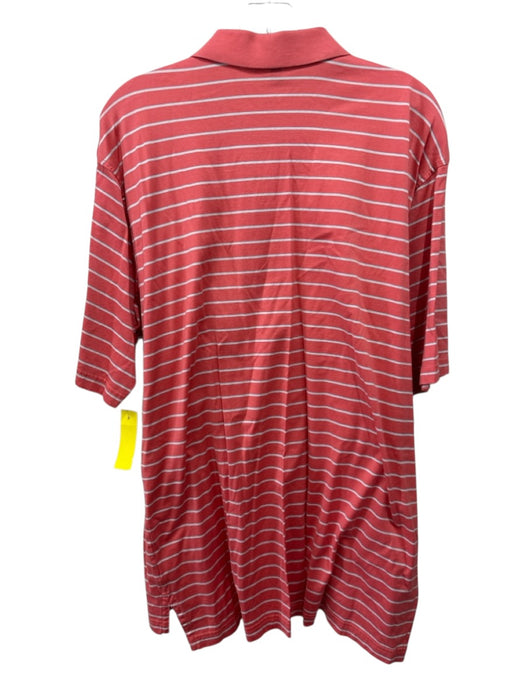 Peter Millar Size XL Red & Blue Cotton Striped Polo Men's Short Sleeve Red & Blue / XL