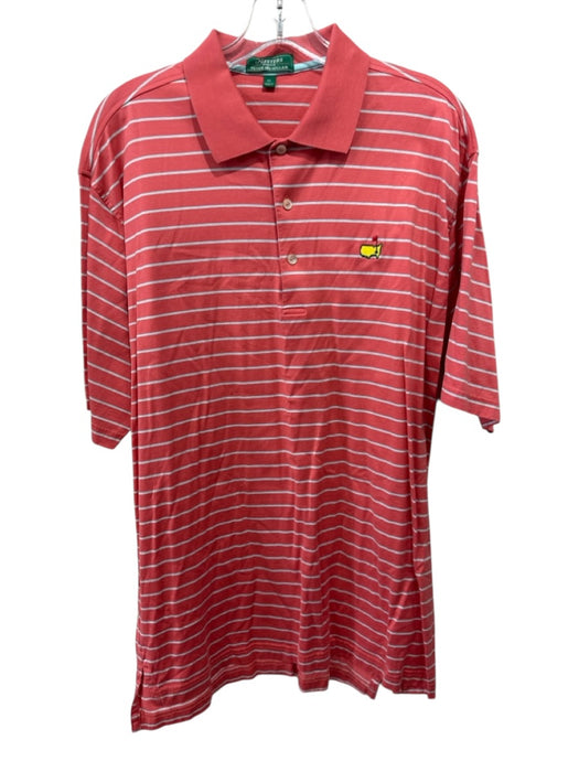 Peter Millar Size XL Red & Blue Cotton Striped Polo Men's Short Sleeve Red & Blue / XL