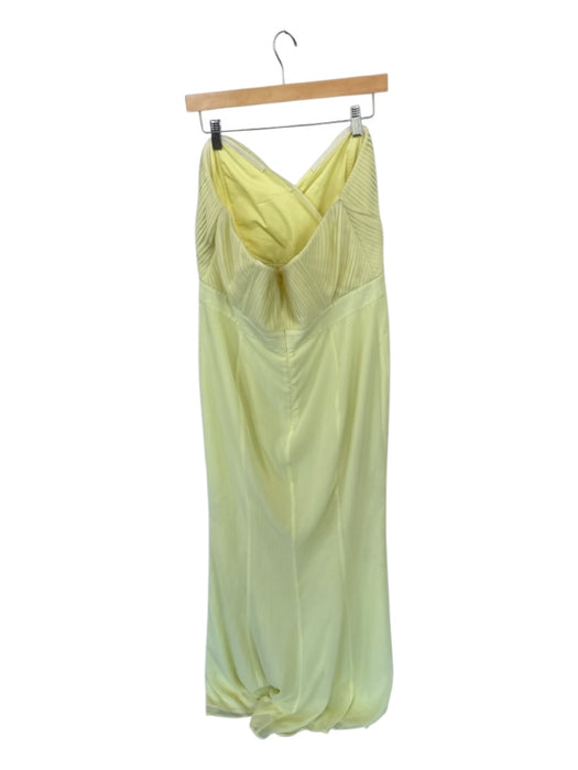 Majorelle Size XL Yellow Polyester Sleeveless Pleated Back Zip Gown Yellow / XL