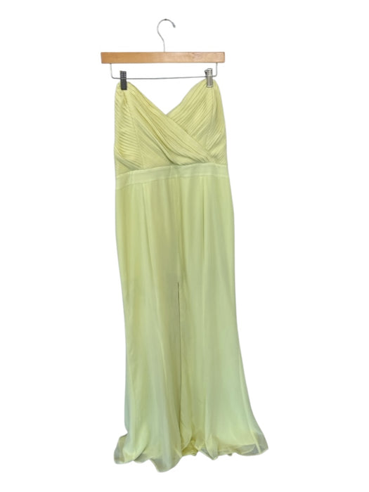 Majorelle Size XL Yellow Polyester Sleeveless Pleated Back Zip Gown Yellow / XL