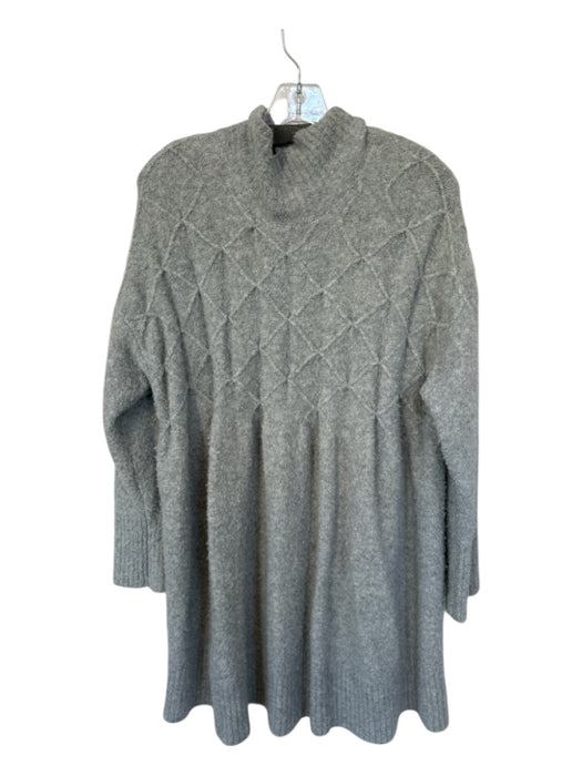 Free People Size M Gray Nylon Long Sleeve Turtleneck Knit Dress Gray / M