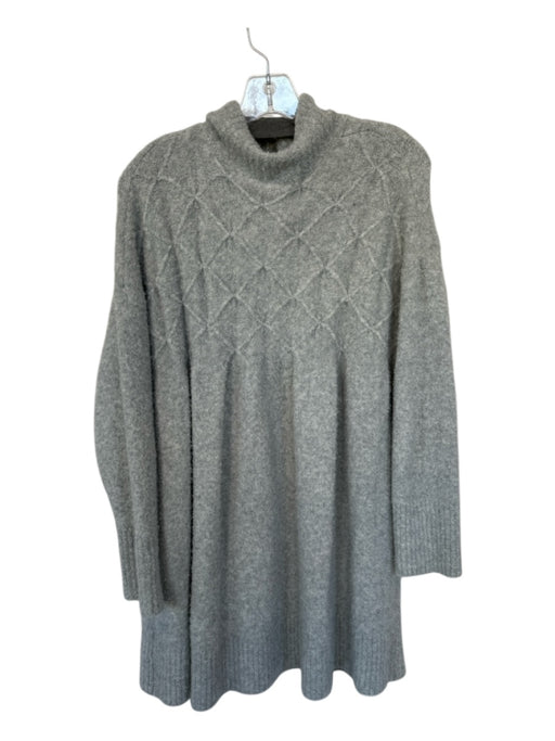 Free People Size M Gray Nylon Long Sleeve Turtleneck Knit Dress Gray / M