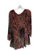 Free People Size S Maroon & Green Print Velvet Long Sleeve Kaleidoscope Dress Maroon & Green Print / S