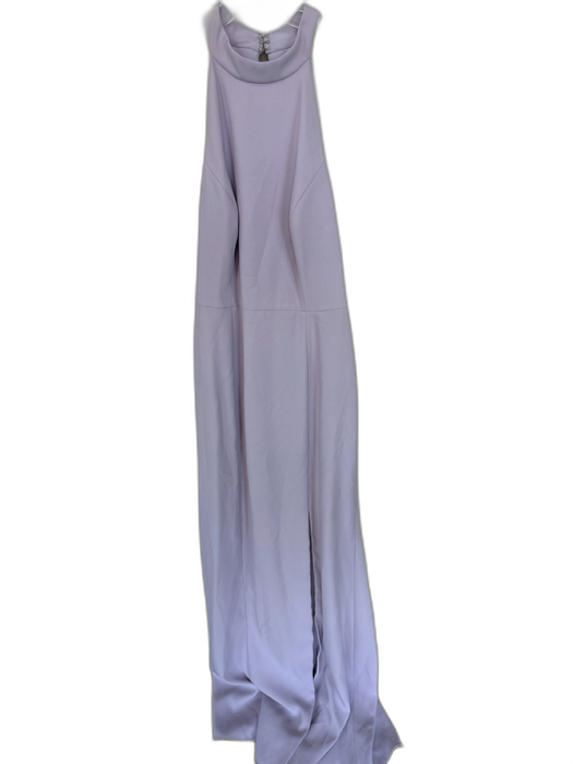 After Six Size 4 Lavender Polyester Halter Open Back Slit Gown Lavender / 4