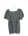 Madewell Size M Black & White Linen Short Sleeve Checkered Square Neck Dress Black & White / M