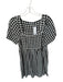 Madewell Size M Black & White Linen Short Sleeve Checkered Square Neck Dress Black & White / M