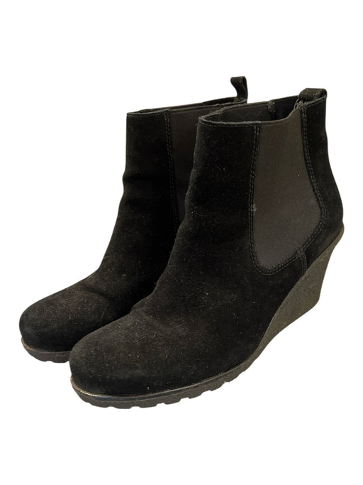 La Canadienne Shoe Size 10 Black Suede Wedge Slip On above ankle Booties Black / 10