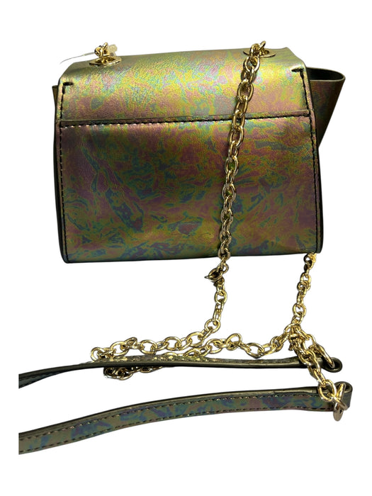 Zac Posen Multi Gold Hardware Flap Closure Chain Strap Shiny Bag Multi / Small
