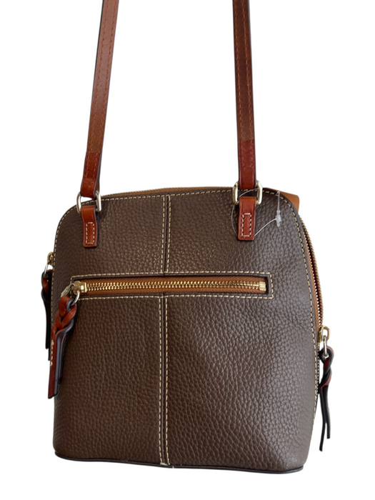 Dooney & Bourke Brown Leather Crossbody Inside & Outside Pockets Zipper Purse Brown / Small