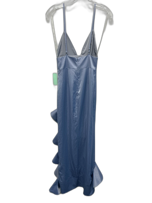 Lovers + Friends Size XS Baby Blue Polyester Satin Spaghetti Strap Flounce Gown Baby Blue / XS