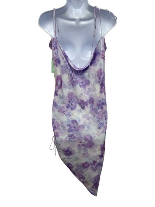 For Love & Lemons Size XS Purple & Baby Blue Recycled Polyester Watercolor Dress Purple & Baby Blue / XS