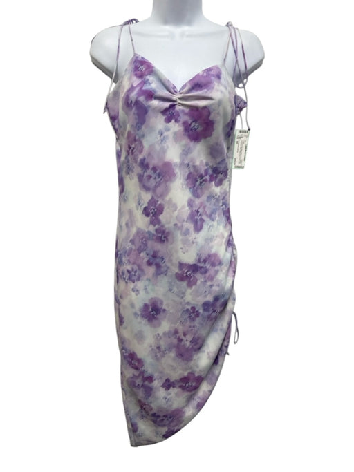 For Love & Lemons Size XS Purple & Baby Blue Recycled Polyester Watercolor Dress Purple & Baby Blue / XS