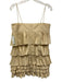 Alexis Size M Champagne Beige Polyester Spaghetti Strap Tiered Ruffle Dress Champagne Beige / M