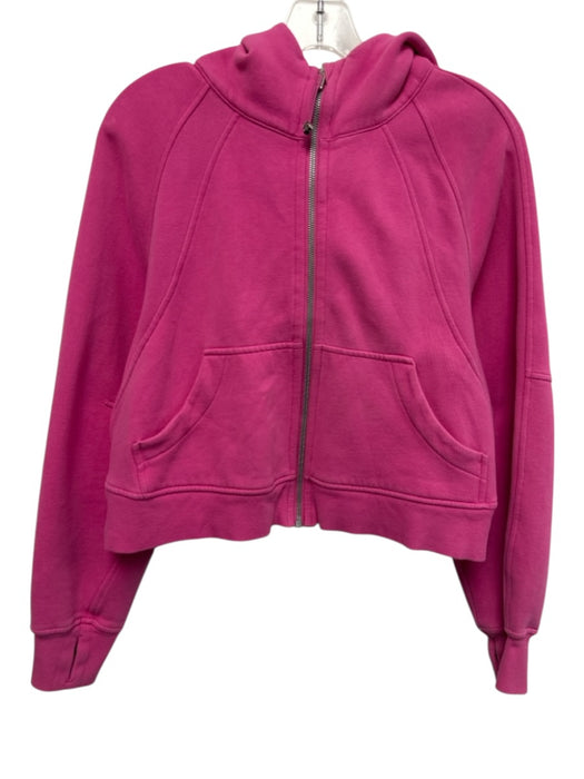 Lululemon Size XS Pink No Fabric Tag Zip Front Ribbed Detail Thumb Holes Sweater Pink / XS