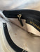 M London Black Pebble Leather Top Handle Adjustable Strap Gold Hardware Bag Black
